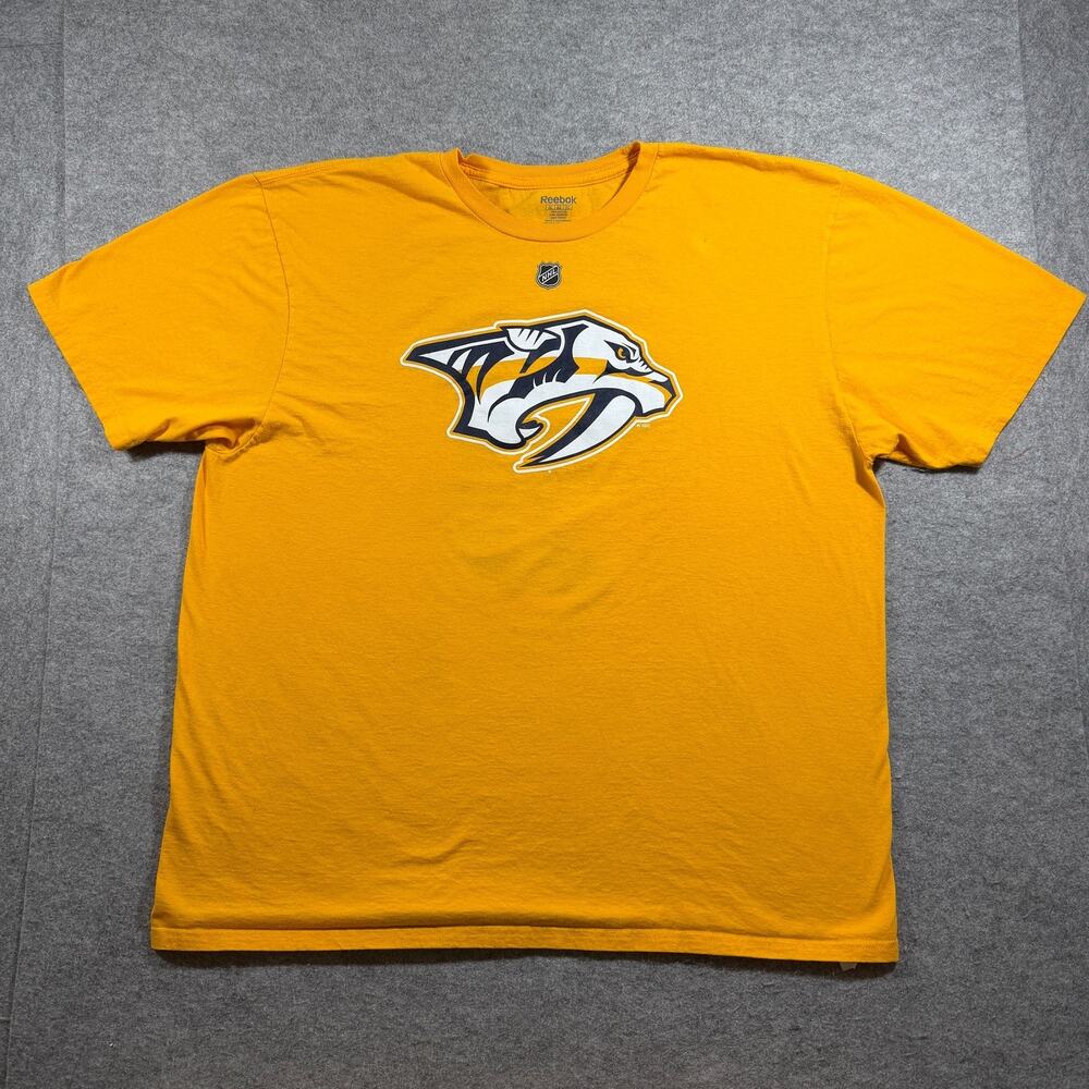 Reebok Nashville Predators T Shirt Mens 2XL Gold NHL Hockey Graphic Tee